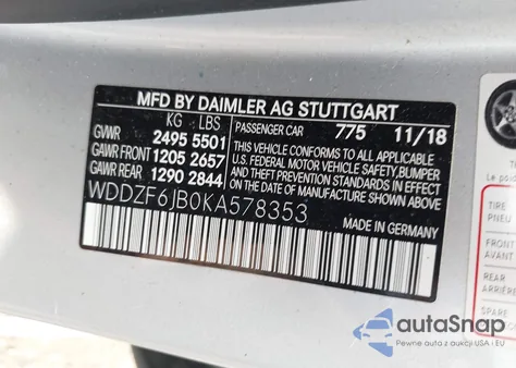 2019 Mercedes-Benz E 450 4Matic from USA, damaged, VIN WDDZF6JB0KA578353